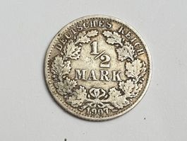 🇩🇪 1/2 Mark 1907 A - *** Silver 2.78g .900