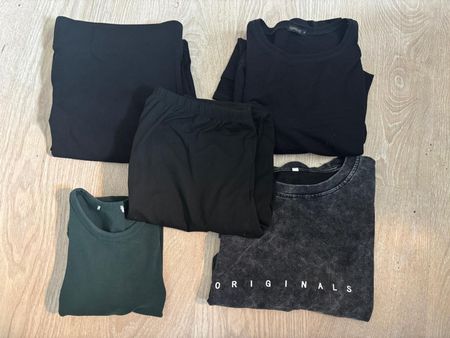 Kleidung Set Damen Oberteile Hosen schwarz gebraucht - L