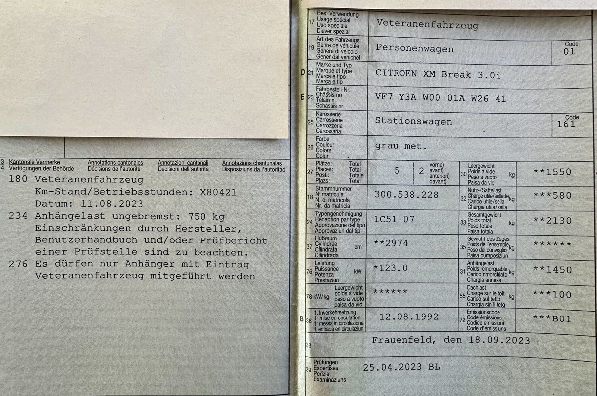 Citroën Automobili: Citroen XM Break 3.0 i  Veteran – Usato da Raperswilen venduto da rugasum58 9