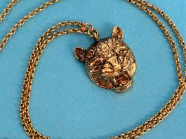 Halskette Raubkatze (golden)