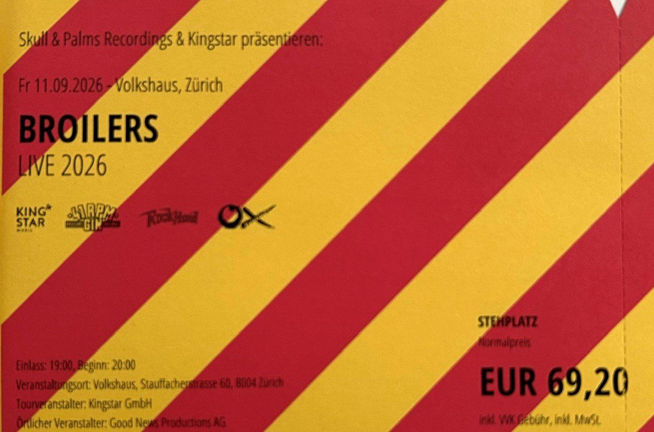 Billets: Broilers Ticket Zürich Freitag – Neuf (Voir description) à Pratteln par ken_br9f