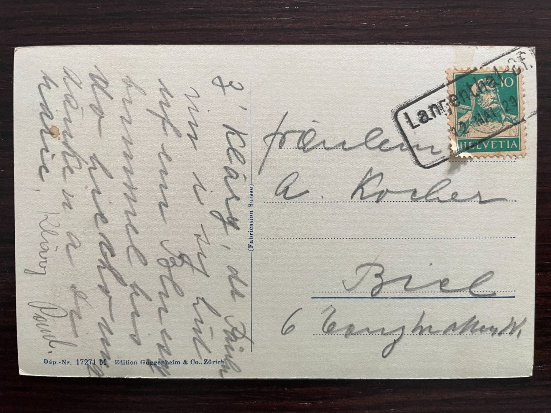 Cartoline postali: LANGENTHAL Gesamtansicht, Bahnpoststempel – Usato da Wald ZH venduto da TLILEF 1