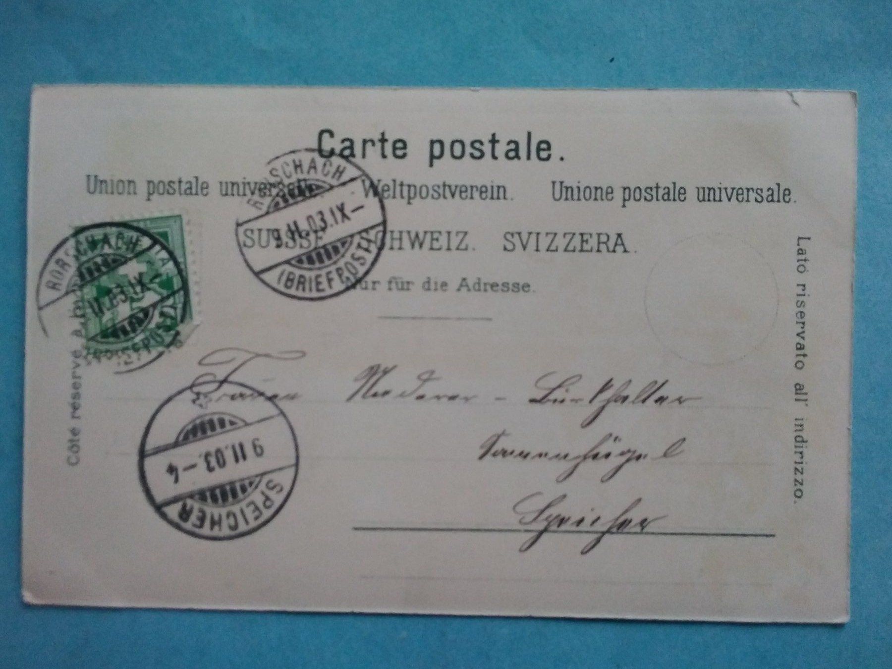Cartoline postali: SG Sargans 1903 LITHO – Usato da Appenzell venduto da lama19 1
