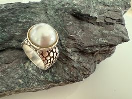 Wunderschöner 925er Ring mit echter Perle