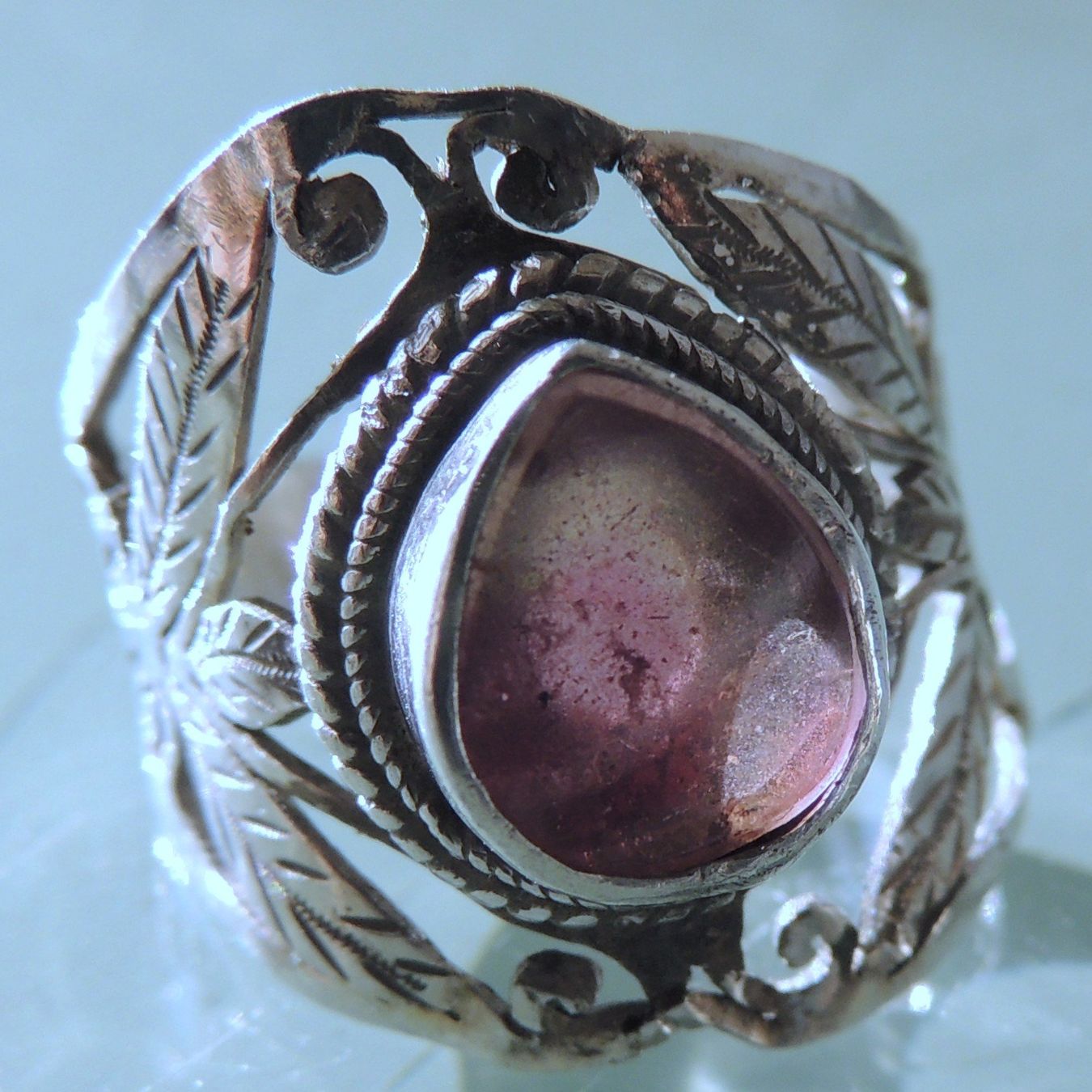 Anelli: Handgearbeiteter Silber 925 Turmalin Fingerring Gr. 58 – Usato da Waldenburg venduto da schaller707 4