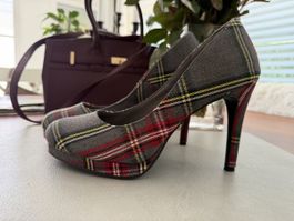 Elegante Pumps, kariert, sehr speziell, 41, ab 1.- 🔥