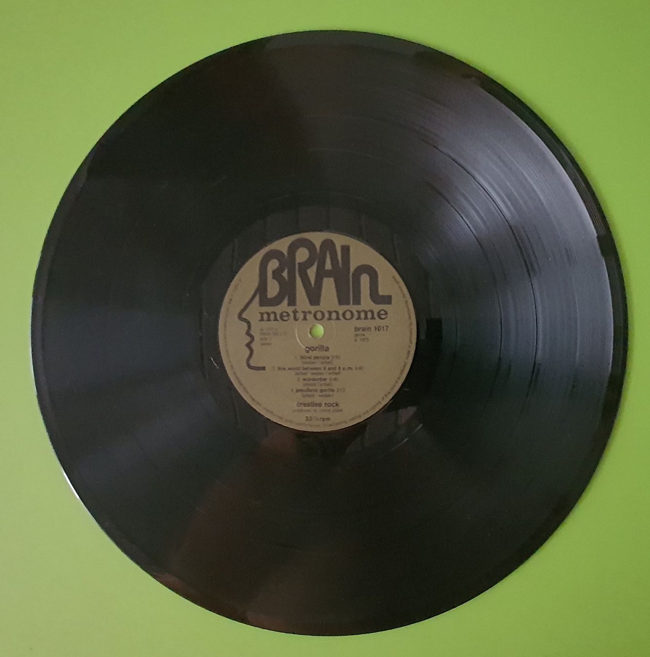 Dischi in vinile: Gorilla-Creative Rock -Brain Metronome 1017-1972 / 380 – Usato da Grenchen venduto da sale.manager 3