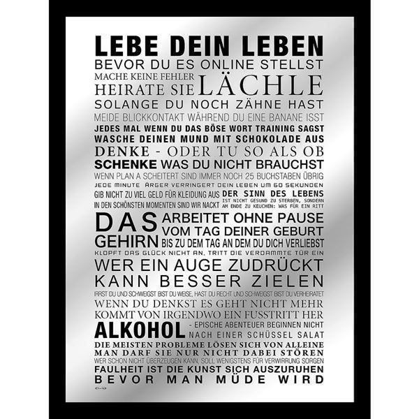 Spiegel: Lebe Dein Leben - Spiegel – Neu und originalverpackt aus Diepoldsau von preisparadies-ch