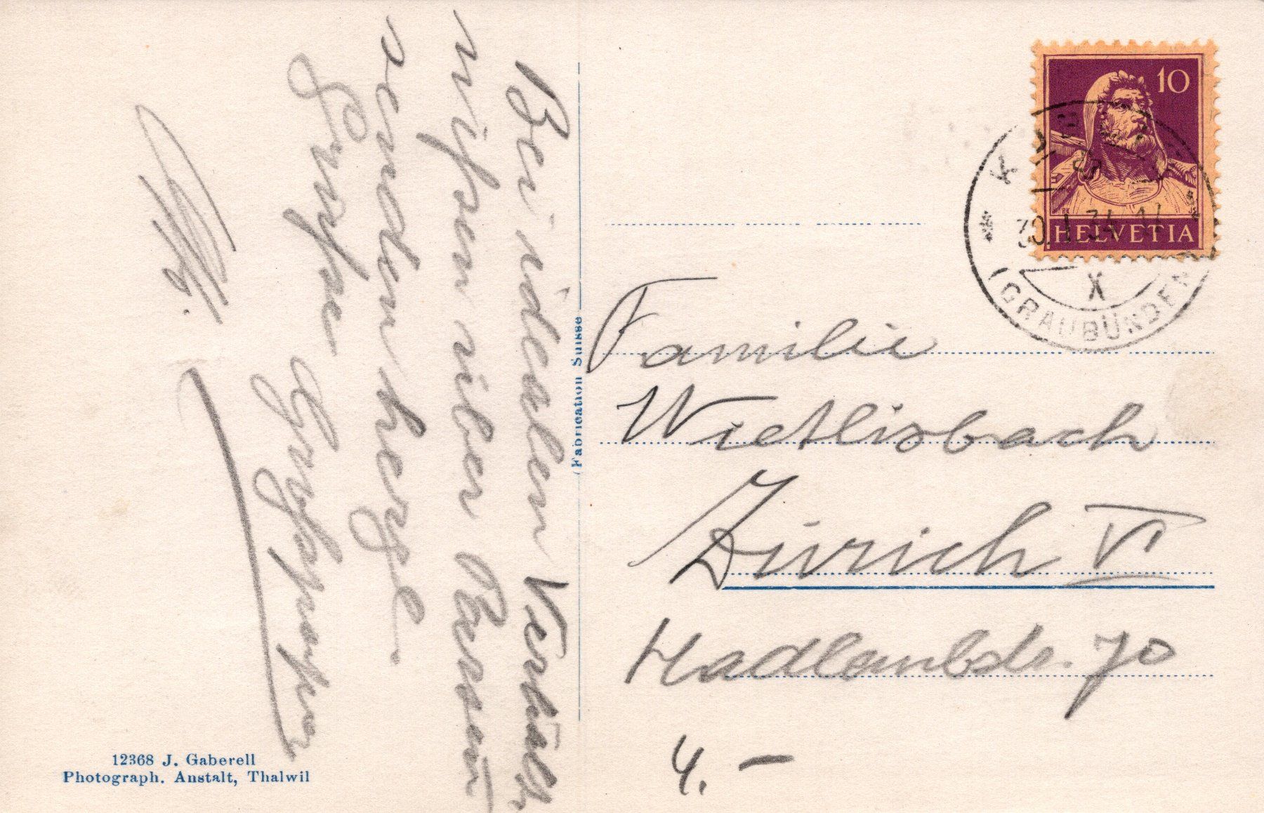 Ansichtskarten: 0073 - Postkarte / Ansichtskarte - Davos Parsenn Weissfluh.. – Gebraucht aus Reinach BL von Boston-Verkauf 1