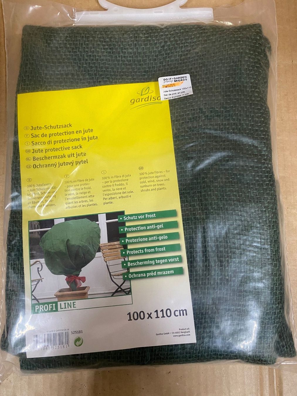 Stoffe: Jute-Schutzsack grün 100x110cm – Gebraucht aus Eschlikon TG von ArtRec