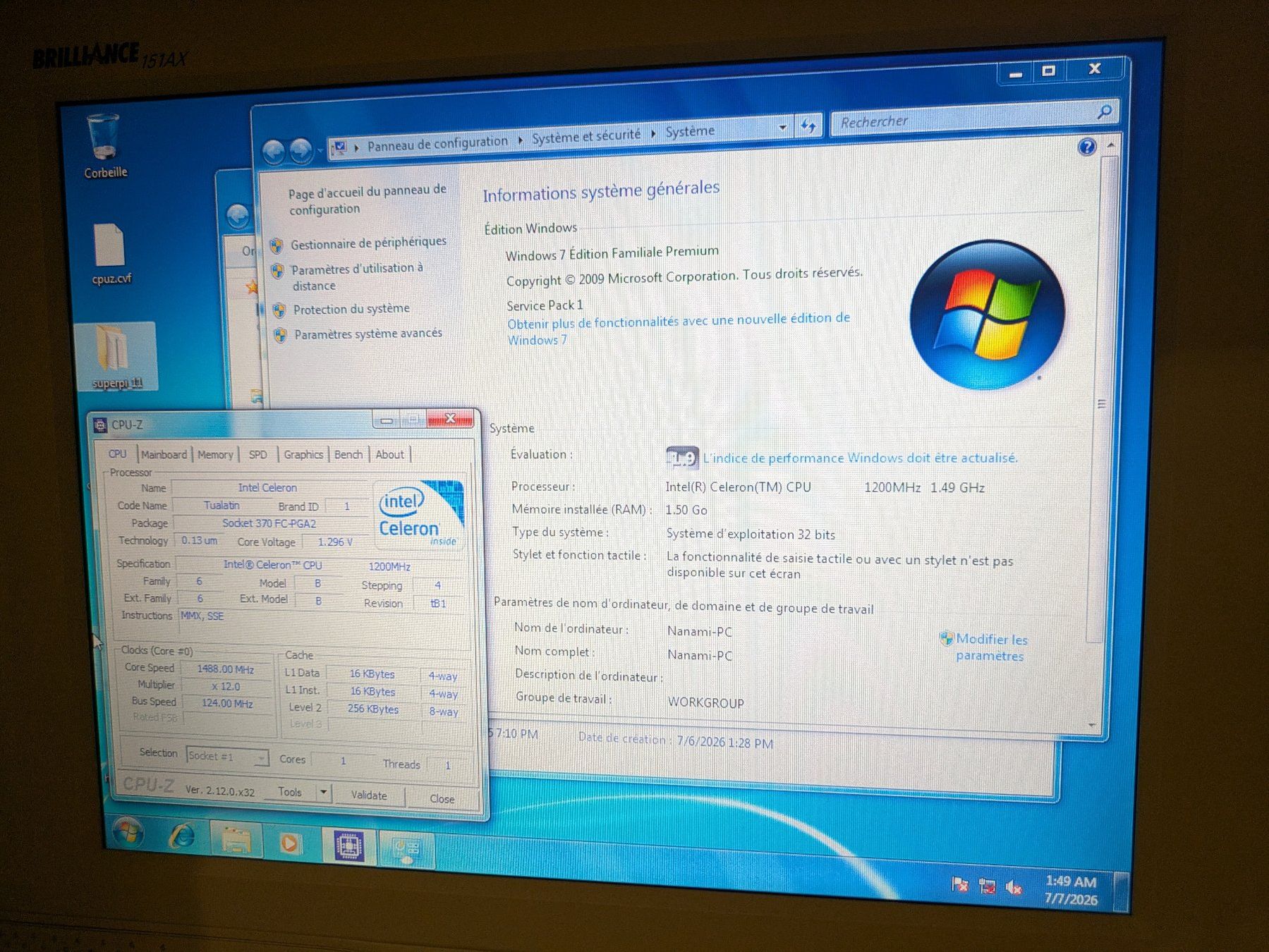 Intel Componenti elettronici: Intel Celeron 1200 + 1300 Socket 370 Tualatin ("Tualeron") – Usato da Châtelaine venduto da Pttn 3