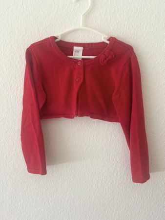 Gilet court rouge H&M, taille 92, 100% coton / bolero