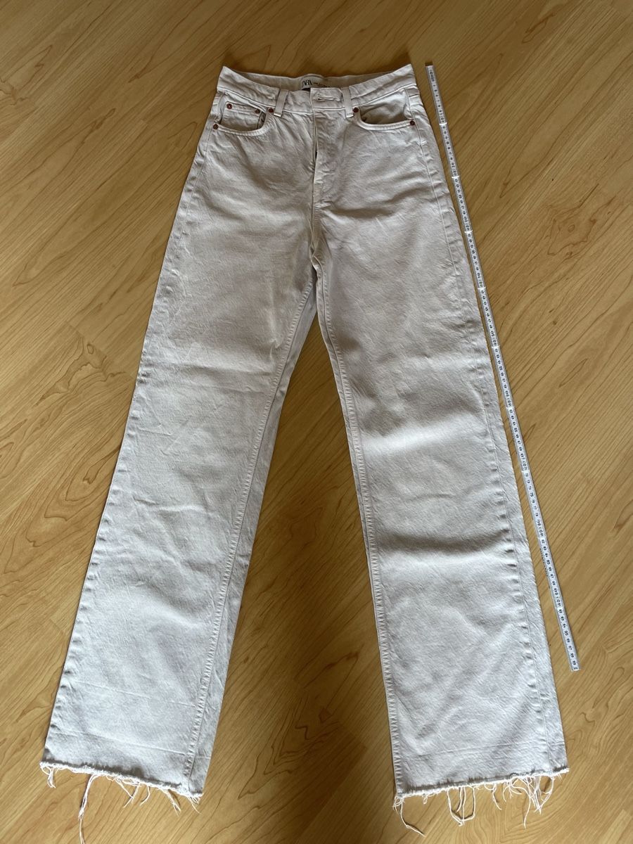 Zara Wide Leg Jeans Cremeweiss S/36 tall girls (Gebraucht) in