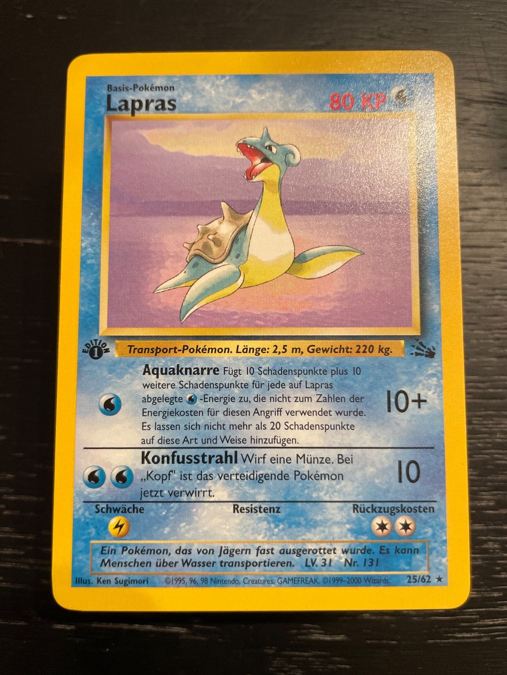Pokémon Sammelbilder & Trading cards: Pokemon Lapras 25/62 fossil 1. edition – Gebraucht aus Hugelshofen von Suimosa