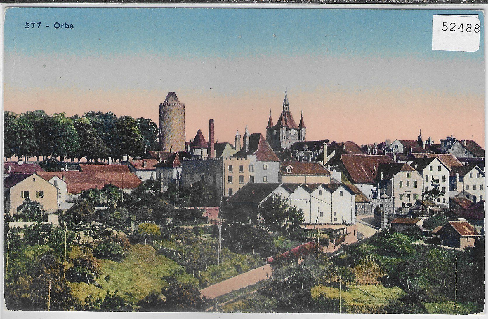 Ansichtskarten: Orbe - Vue generale  - Litho – Gebraucht aus Ettingen von Kartenplanet