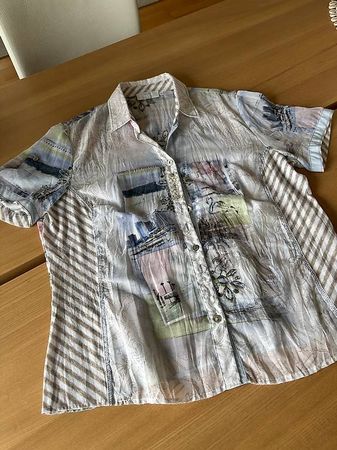 Damen Bluse kurzarm Marke just white  Gr. 42
