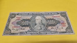 500 Cruzeiros Brasilien Banknote, 1949, Rarität, Zustand gut