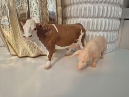 SCHLEICH     Kuh + Schwein