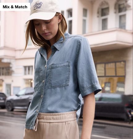 Jeans Bluse Street one short sleeve Grösse 36