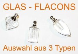 Auswahl Glas-Flacons, Giftfläschchen