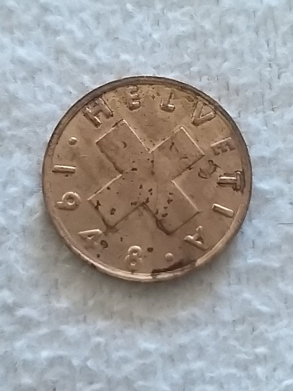 Alle Münzen: 1 CENTIME 1948 HELVETIA – Gebraucht aus La Chaux-de-Fonds von reu_kx5l 1
