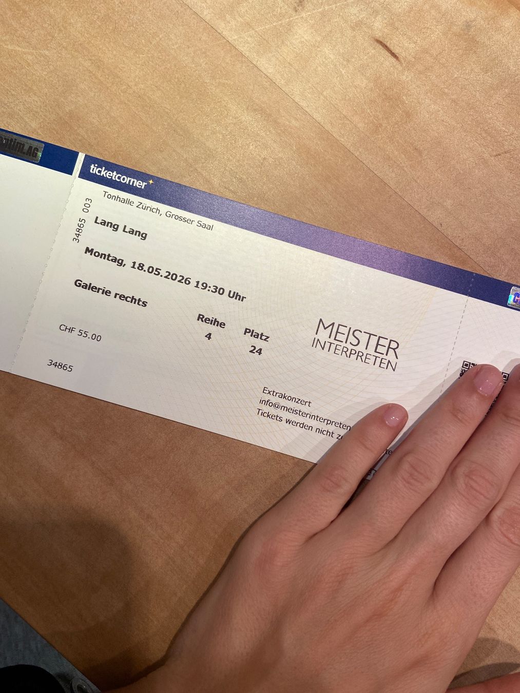 Biglietti: 2 Ticket Lang Lang – Nuovo e nell'imballaggio originale da Spiegel b. Bern venduto da len_xd9z 1