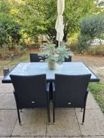 Rattan-Glastisch inkl. 6 Stühle