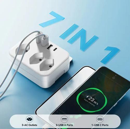 Alimentazione elettrica: Multifunktionale 7-in-1 Steckdosenleiste – Nuovo e nell'imballaggio originale da Liestal venduto da OMAROSHOP