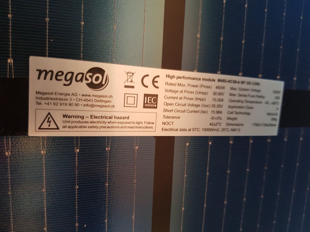 Megasol M460-HC96-B BF GG U30B Solarmodul, 460W, Neu! (Neu (gemäss ...