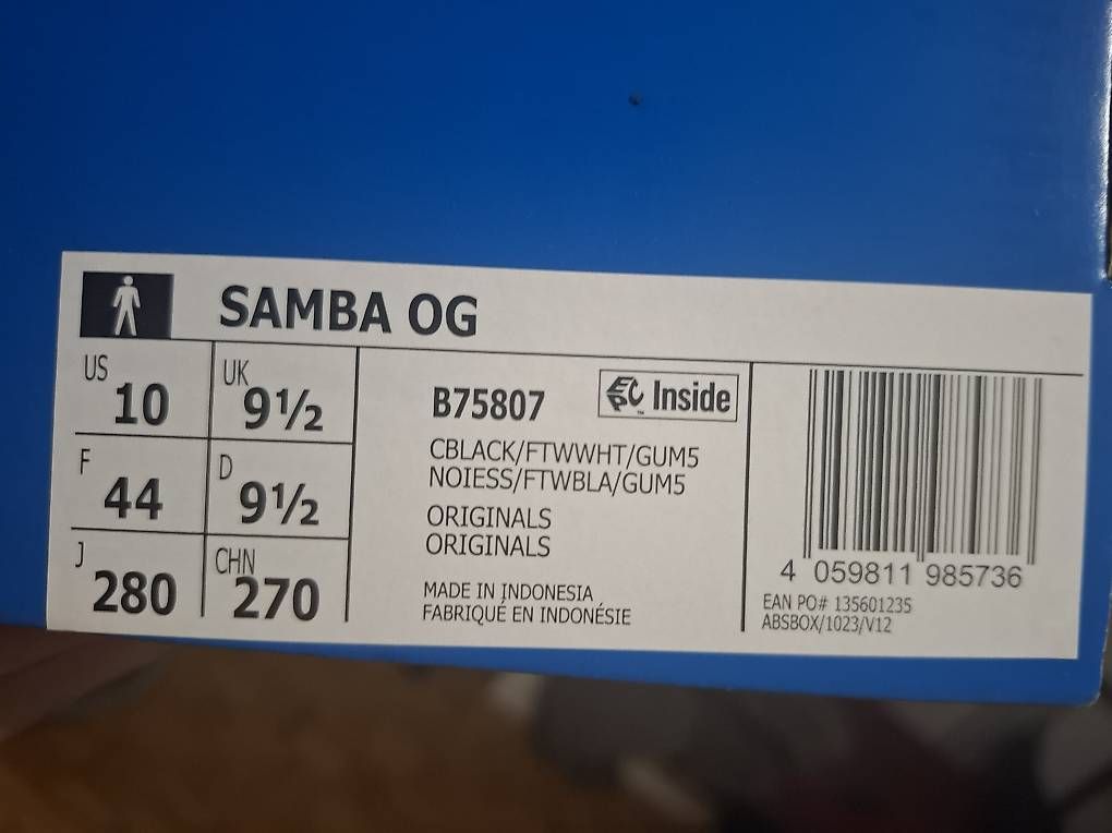 Scarpe da uomo: ADIDAS SAMBA OG NOIR 44 – Usato da Meyrin venduto da mjm_bg8x 2