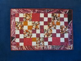 Patchwork Quilt "Amphore" Unikat 99 x 66 cm