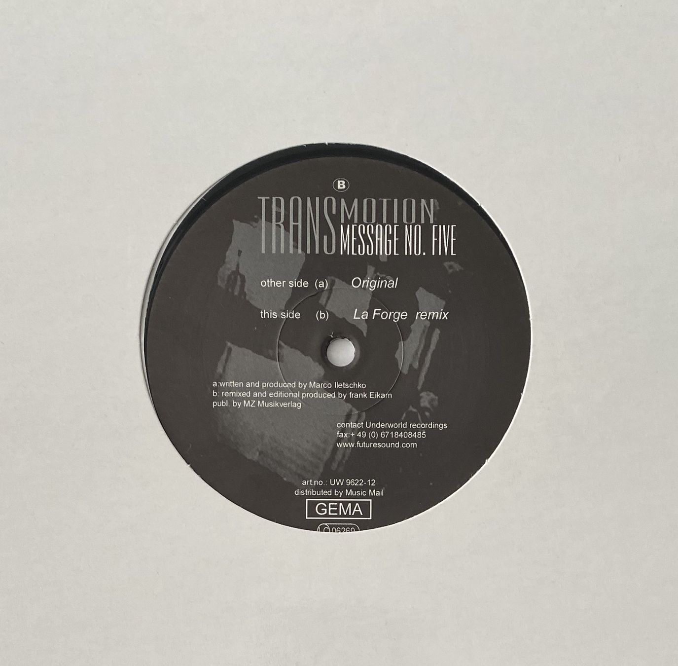 Dischi in vinile: Transmotion, Message No. Five (Trance, Prog. Trance) – Usato da Flums venduto da Empe1 2
