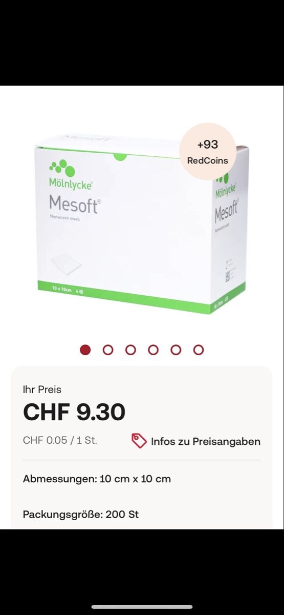 Pasti del neonato: Mesoft Vlieskompresse, 10x10cm – Nuovo (secondo la descrizione) da Oberwil BL venduto da P-King 1