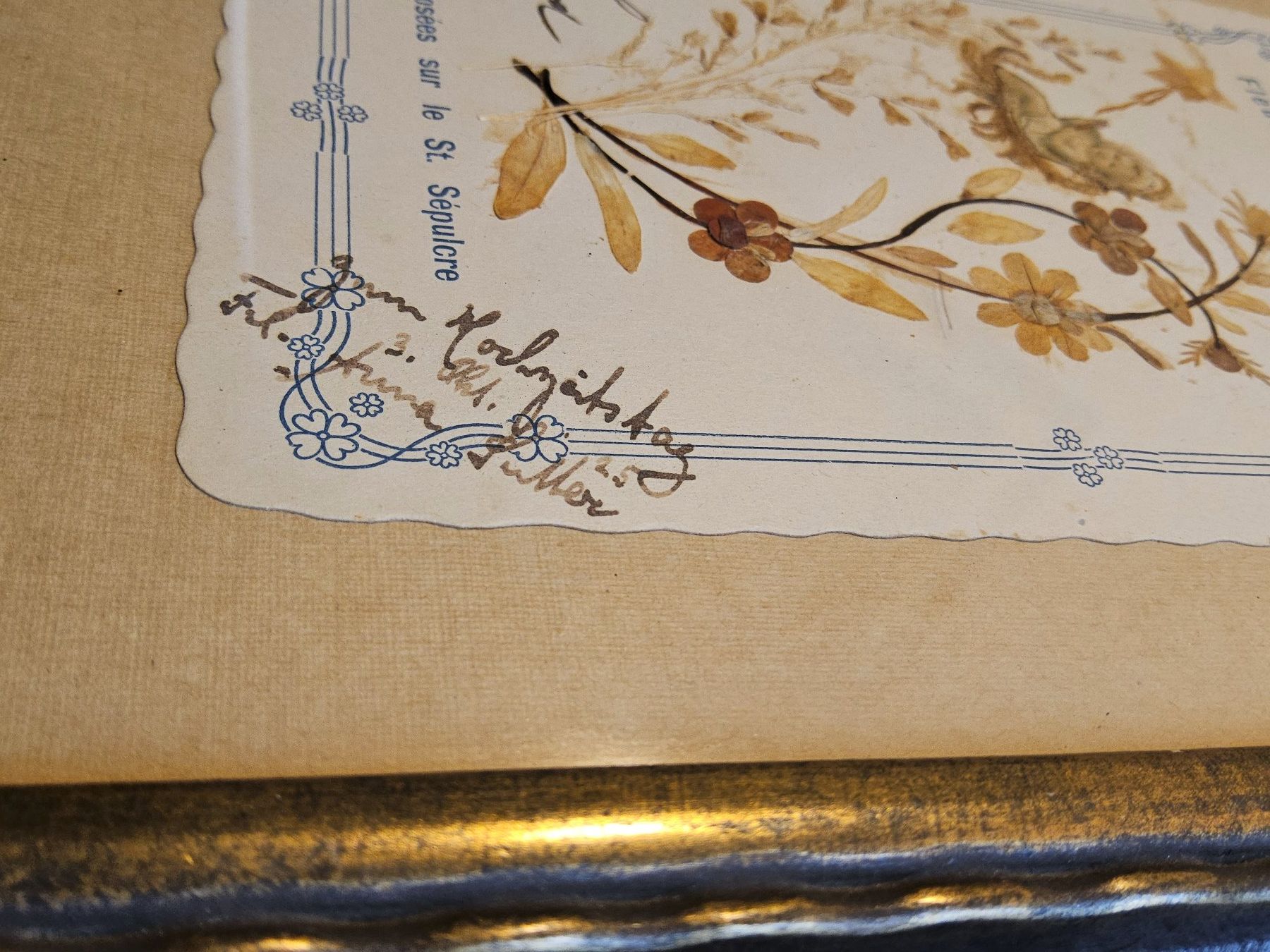 Foto & Immagini: Antikes Jerusalem Blumenbild im Rahmen 1925 Datiert – Usato da Zürich venduto da Aleick 4