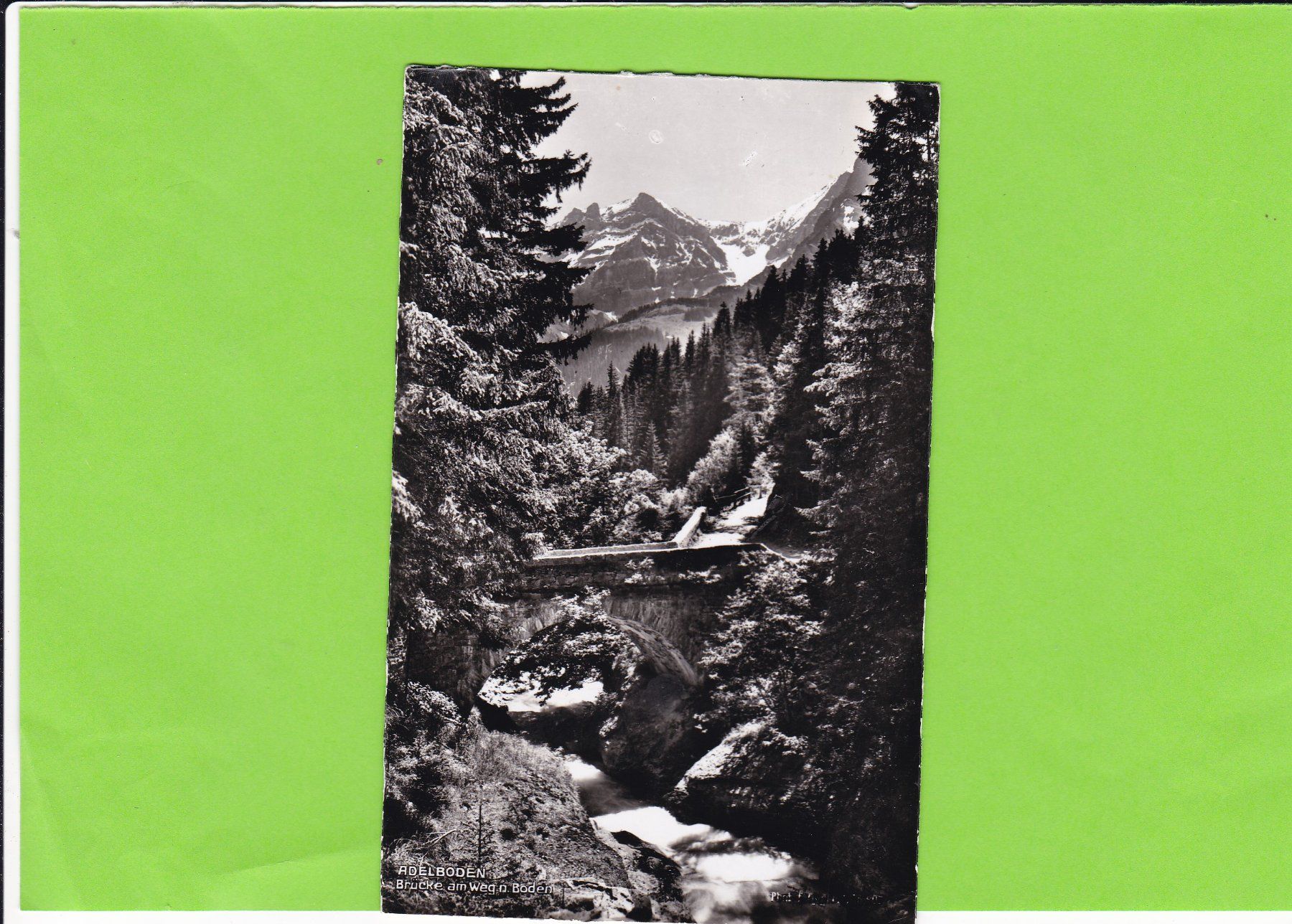 Cartoline postali: Adelboden-"Steinige Brücke"--E. Gyger – Usato da St. Peterzell venduto da neckertal