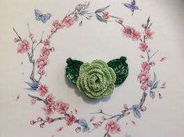 1 Stk. MINI-ROSE (Röschen gehäkelt) crochet, uncinetto 968