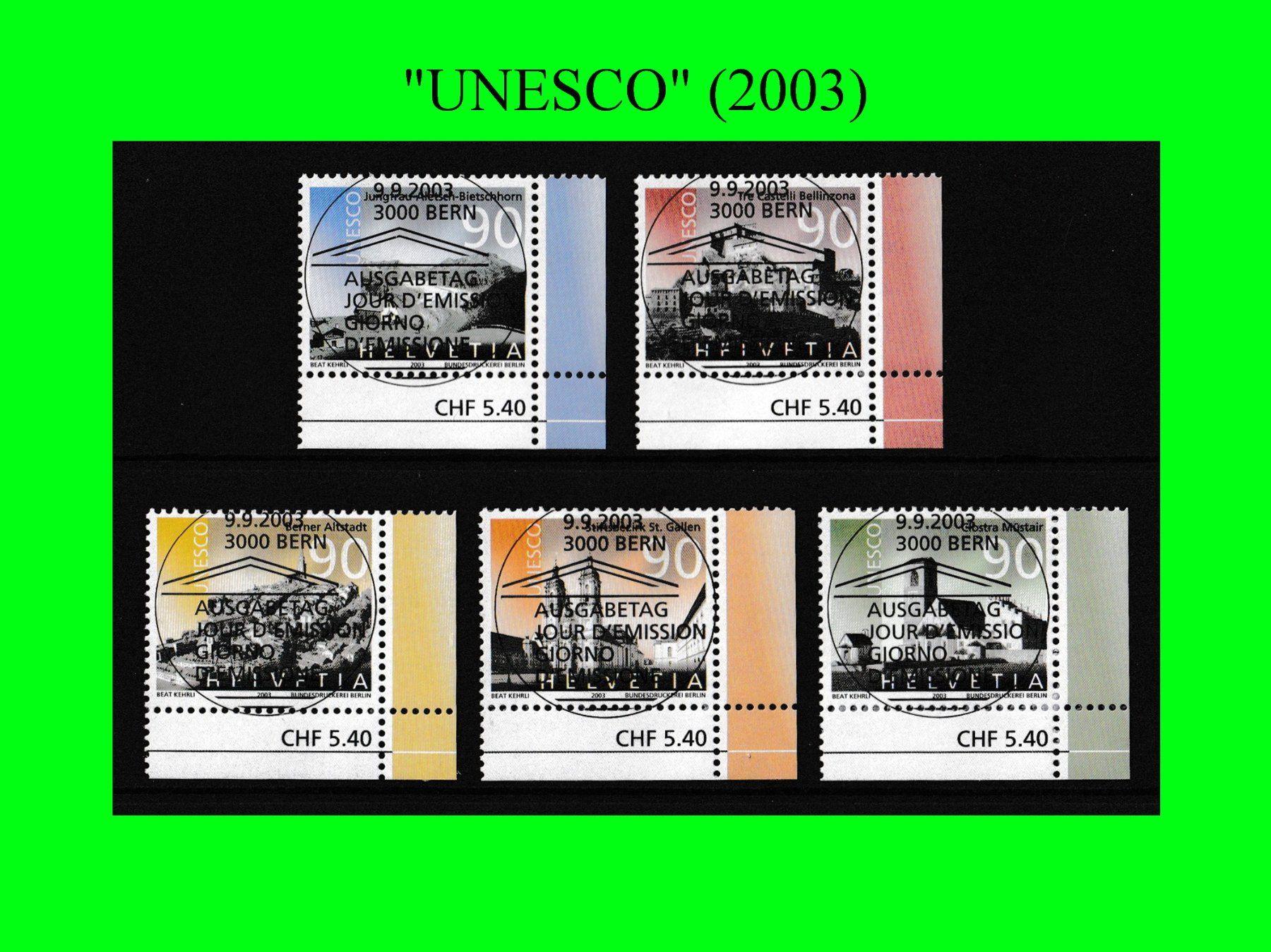 Tutti i francobolli: Vollstempel-Serie "UNESCO" (2003) – Nuovo (secondo la descrizione) da Dübendorf venduto da chiara48