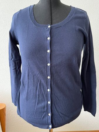 Blaue Umstandsstrickjacke Gr. 42/44