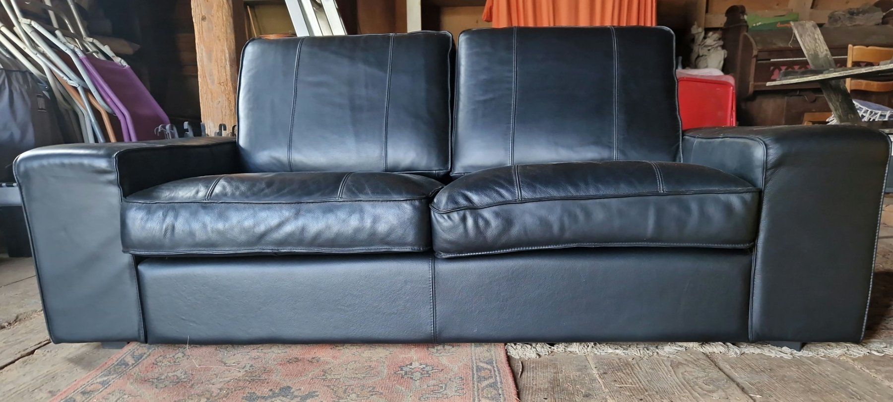 Sofas: Sofa Leder Zweiplätzer – Gebraucht aus Krinau von Stangensellerie 1