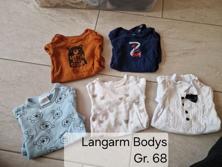 5 süsse Langarm Bodys Gr. 68