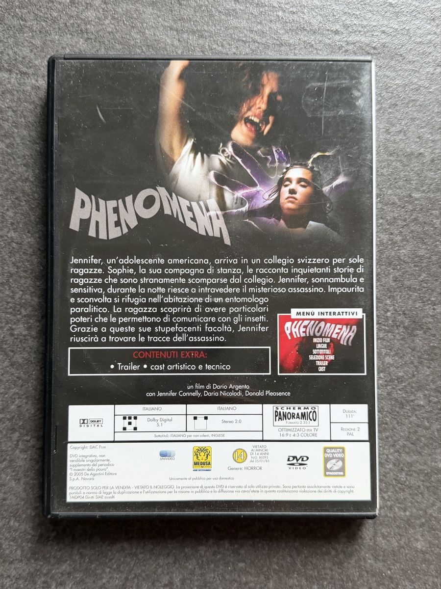 Tous les DVDs: Phenomena Dario Argento DVD – D'occasion à Zürich par cENS0R 1