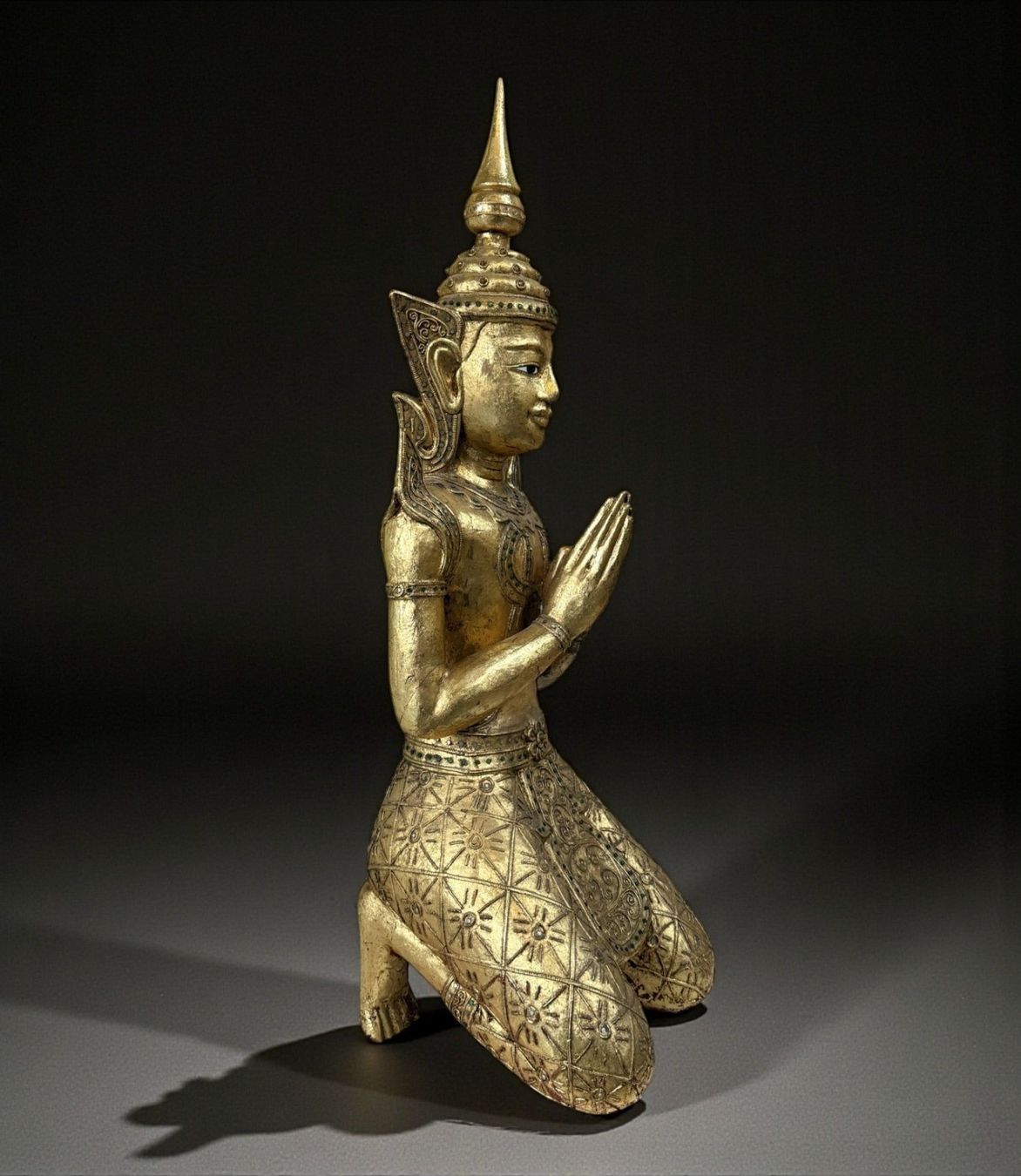Sculture & Statue: Thailändischer Tempelwächter Teppanom Holzfigur Blattgold – Usato da Hilpoltstein venduto da asienlifestyle888 3