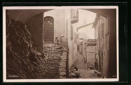 Gandria, Gassenpartie mit Ancien Restaur