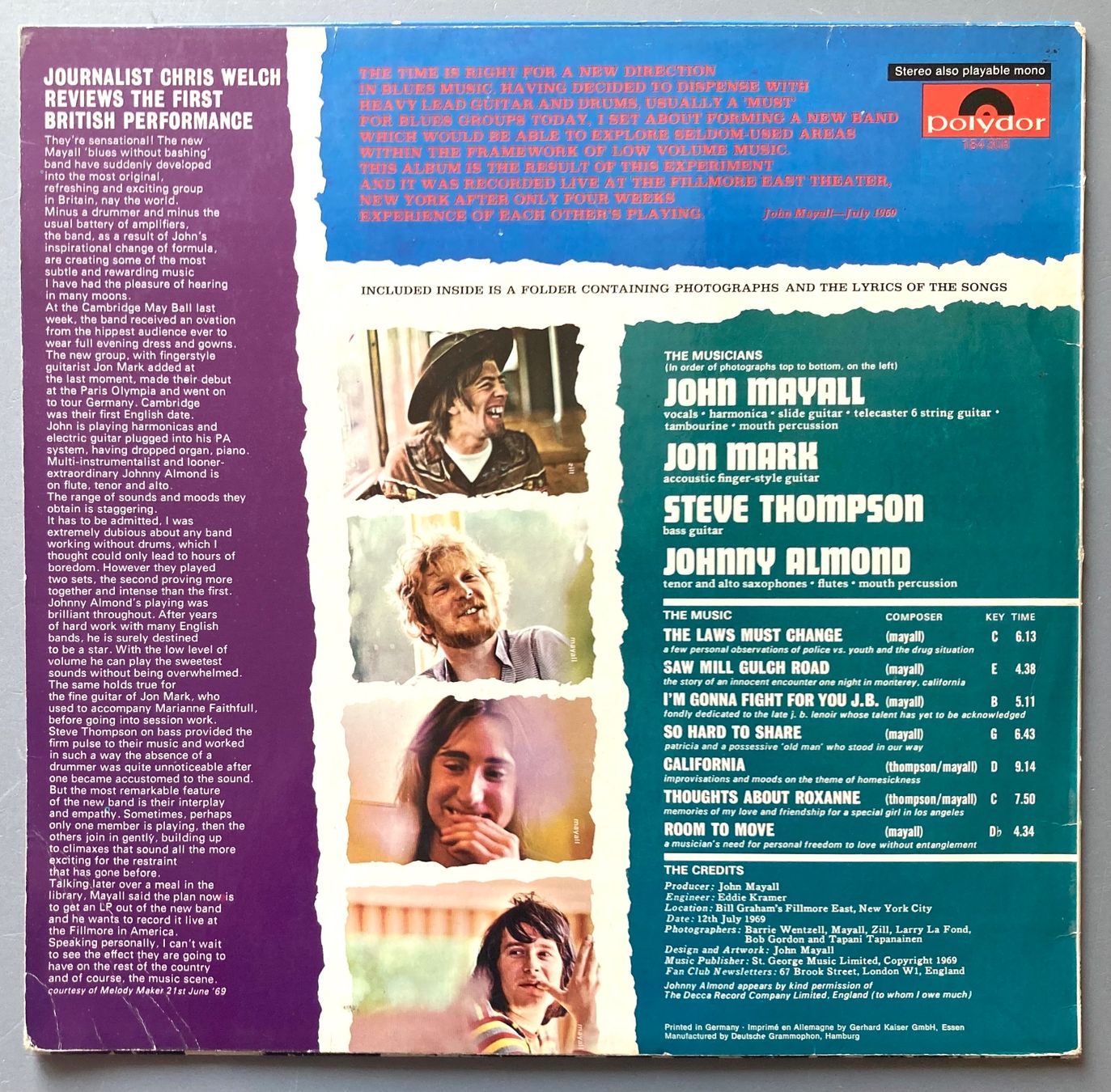Dischi in vinile: JOHN MAYALL - THE TURNING POINT – Usato da Poliez-Pittet venduto da Newtown-Records 1