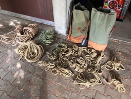 Konvolut Militär Seile Leinen Spantau inkl. 2 Stk. Tragsack