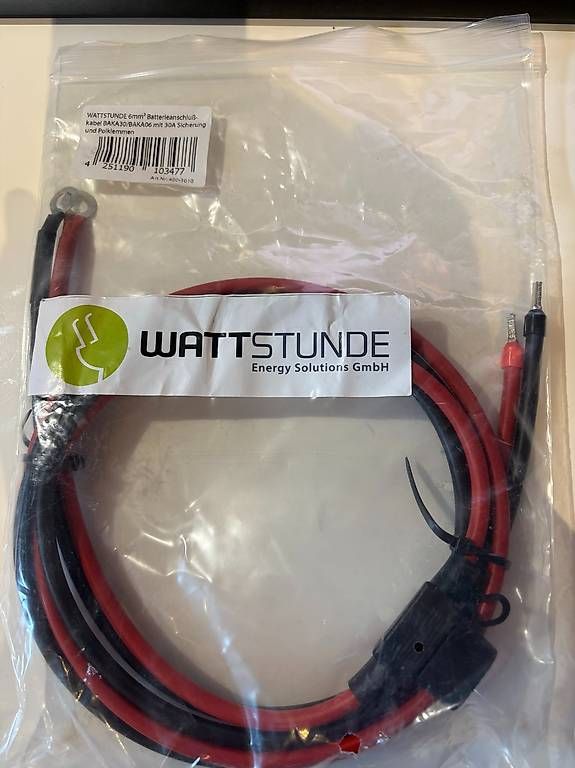 Solargeräte und Solarprodukte: Batterieanschlusskabel 6mm von Wattstunde – Neu und originalverpackt aus Nussbaumen AG von Rsugus