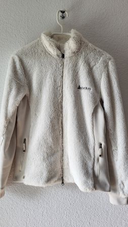 Odlo Fleecejacke weiss mit Reissverschluss. Gr. 36-38
