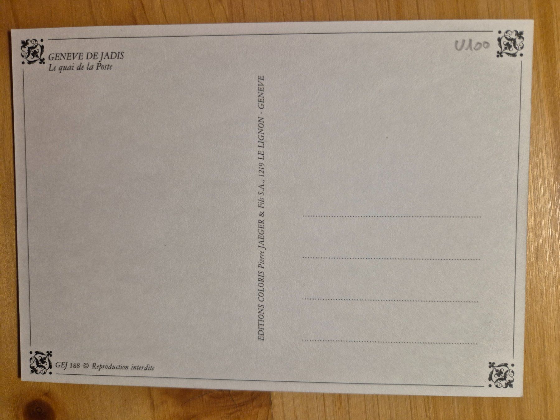 Cartoline postali: Genève de jadis - le quai de la Poste, tramway – Nuovo (secondo la descrizione) da St-Léonard venduto da thipif 1