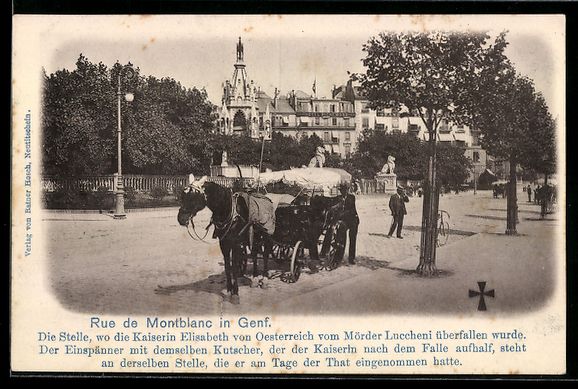 Cartoline postali: Genf, Rue de Montblanc mit Transport-Pfe – Usato da Berlin venduto da bartko-reher