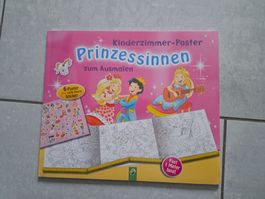 Prinzessinnen 6 Riesen Poster zum Ausmalen mit Sticker, Neu
